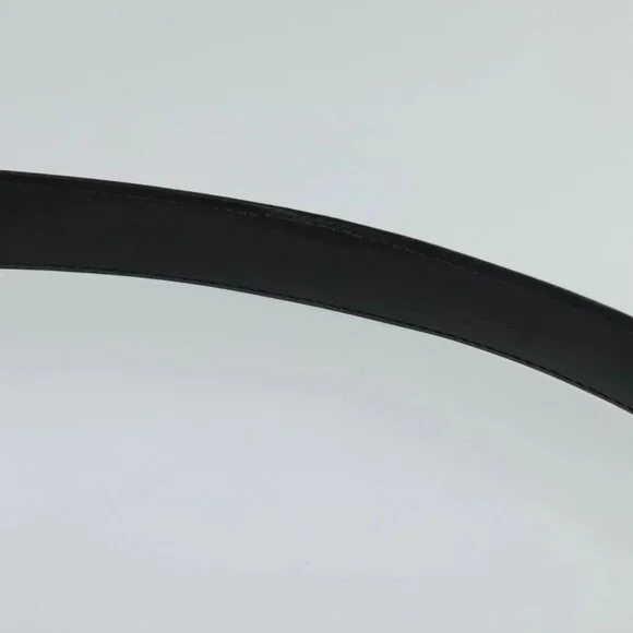 LOUIS VUITTON Belt Leather 29.9""""""""-34.3"""""""" Black Silver M9831 LV A... - Picture 16 of 16